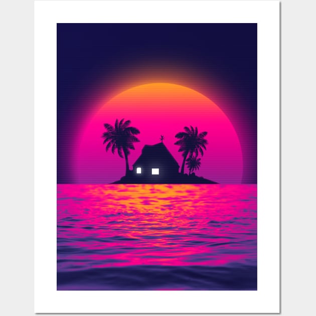 Kame house sunset Wall Art by mrcatguys